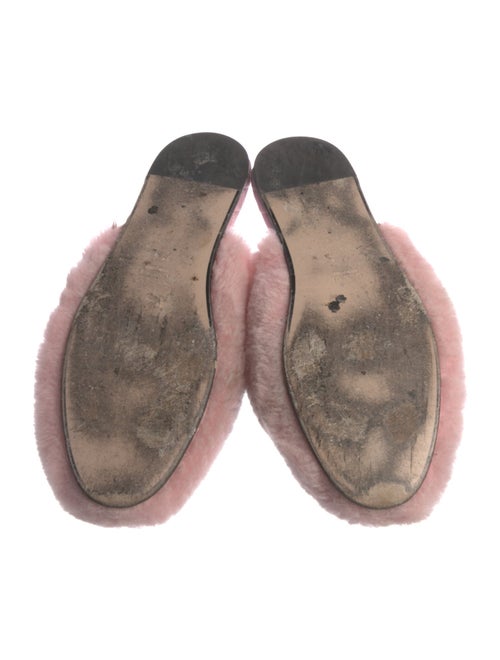 Gucci Interlocking G Logo Shearling Mules