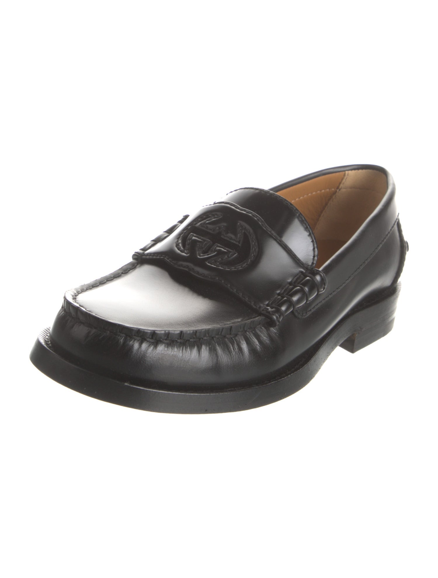 Gucci Interlocking G Logo Leather Loafers w/ Tags