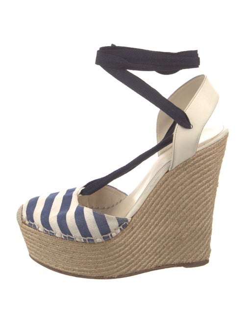 Gucci Canvas Striped Slingback Pumps