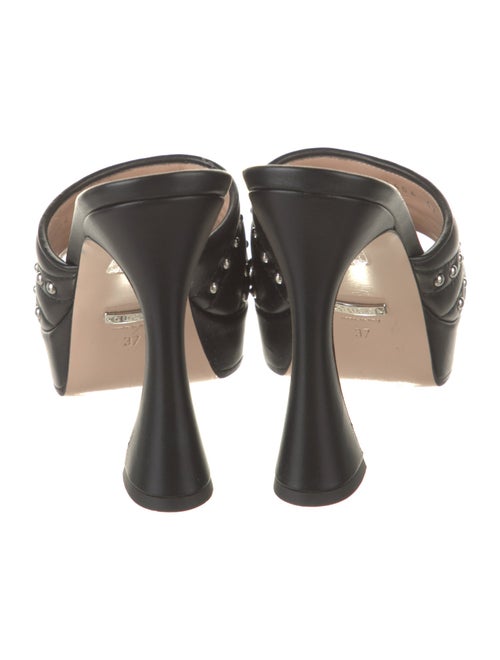 Gucci Double G Logo Leather Slides