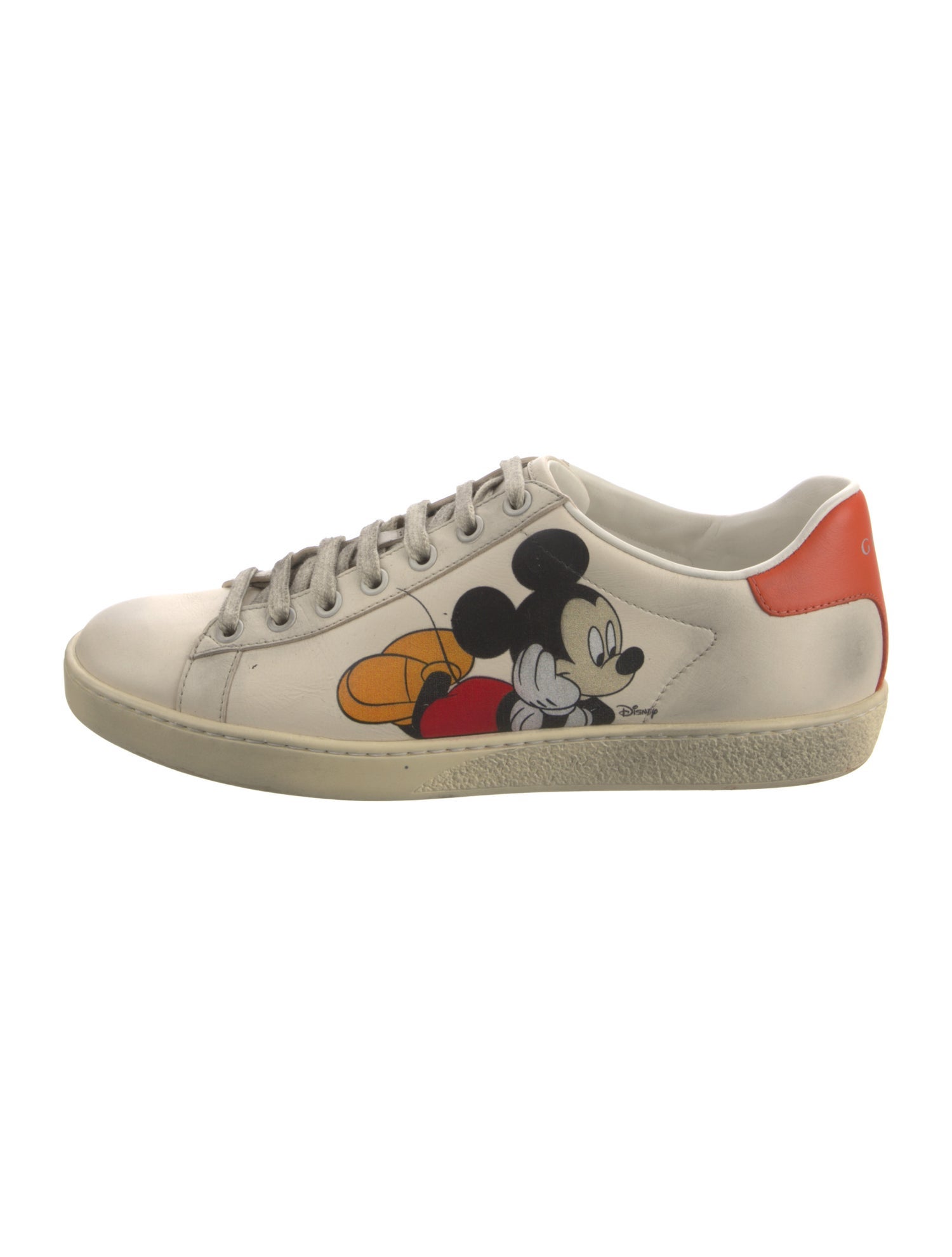 Gucci Leather Distressed Accents Sneakers
