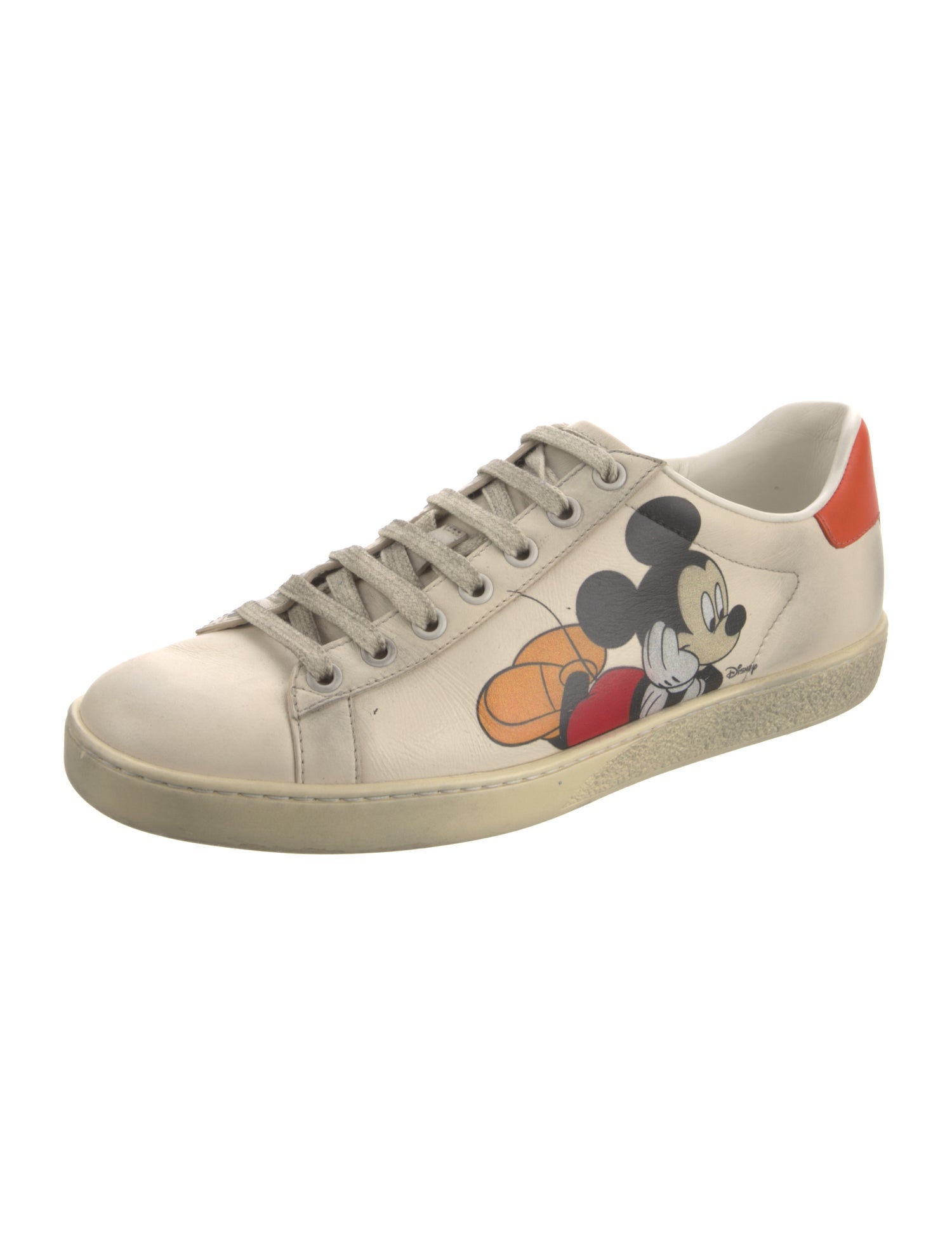 Gucci Leather Distressed Accents Sneakers
