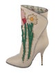 Gucci Leather Floral Print Boots