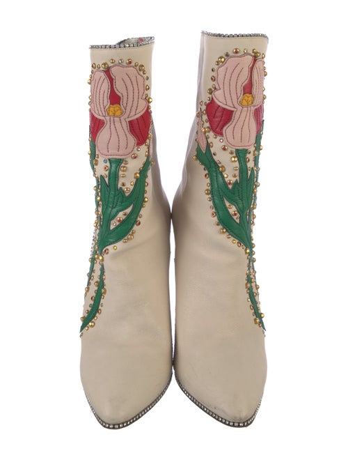 Gucci Leather Floral Print Boots