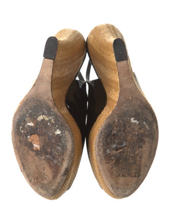 Gucci Patent Leather Colorblock Pattern Slingback Pumps