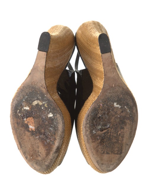 Gucci Patent Leather Colorblock Pattern Slingback Pumps