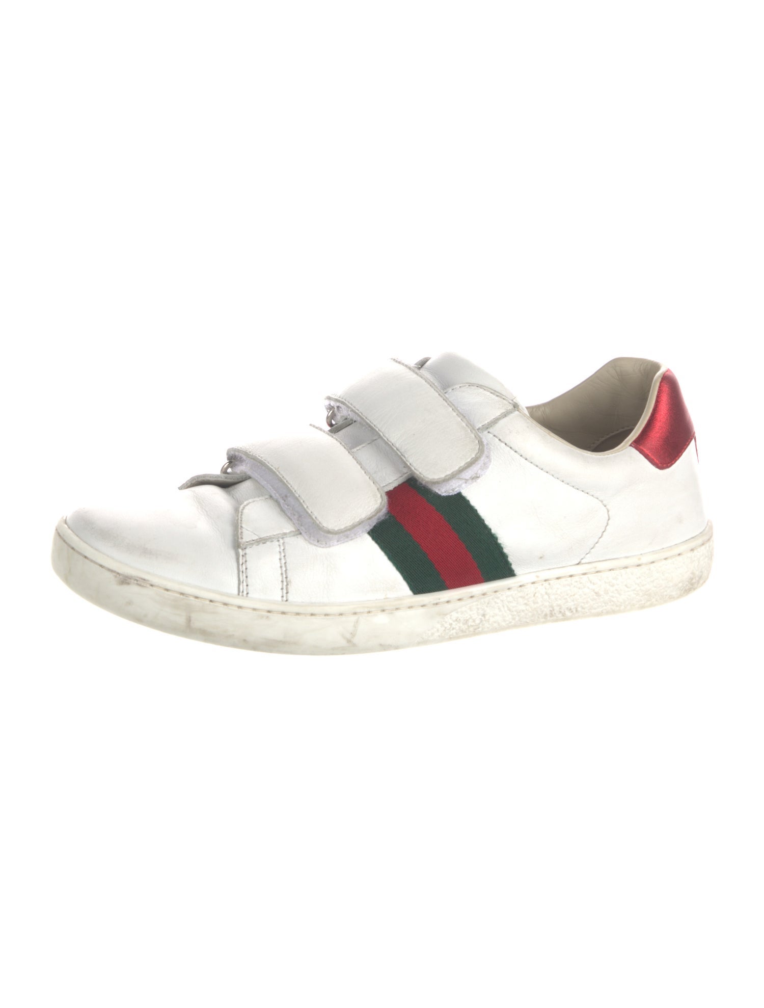 Gucci Web Accent Leather Sneakers
