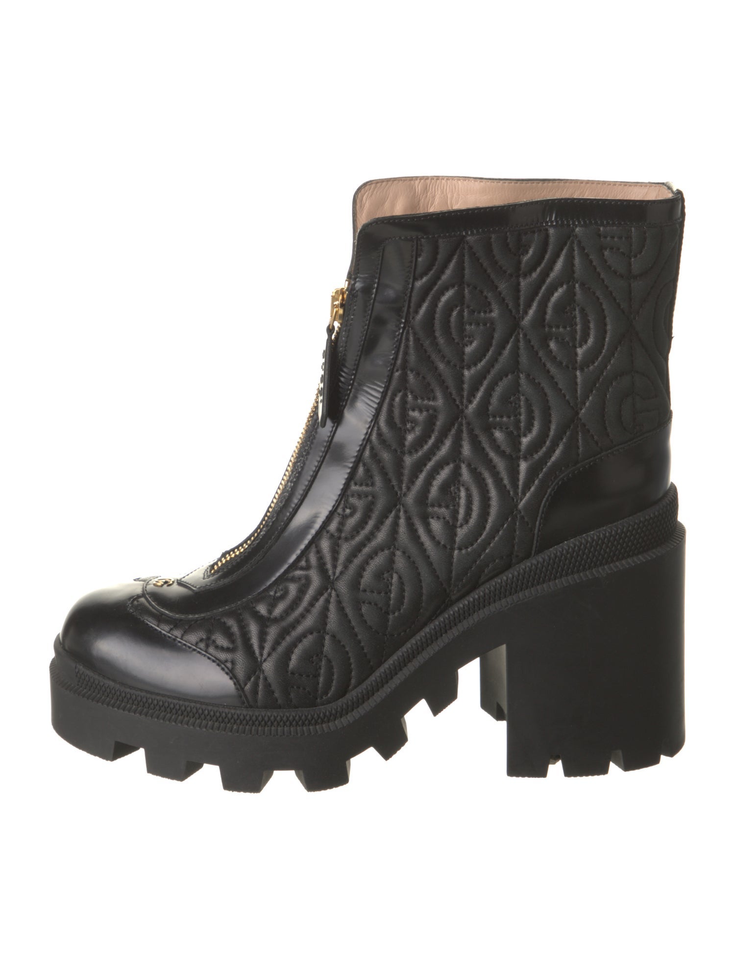 Gucci Double G Logo Leather Boots