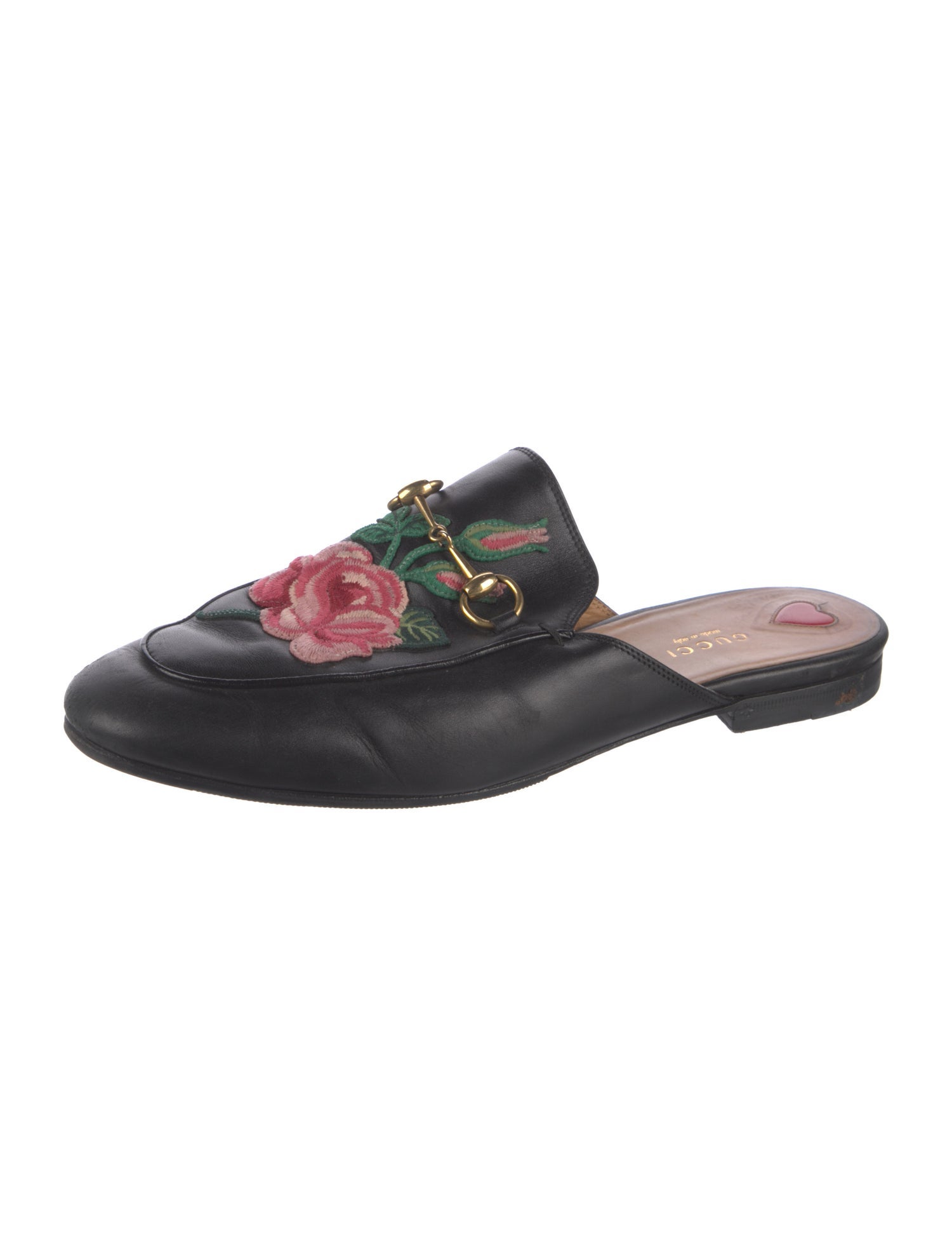 Gucci Leather Floral Print Mules