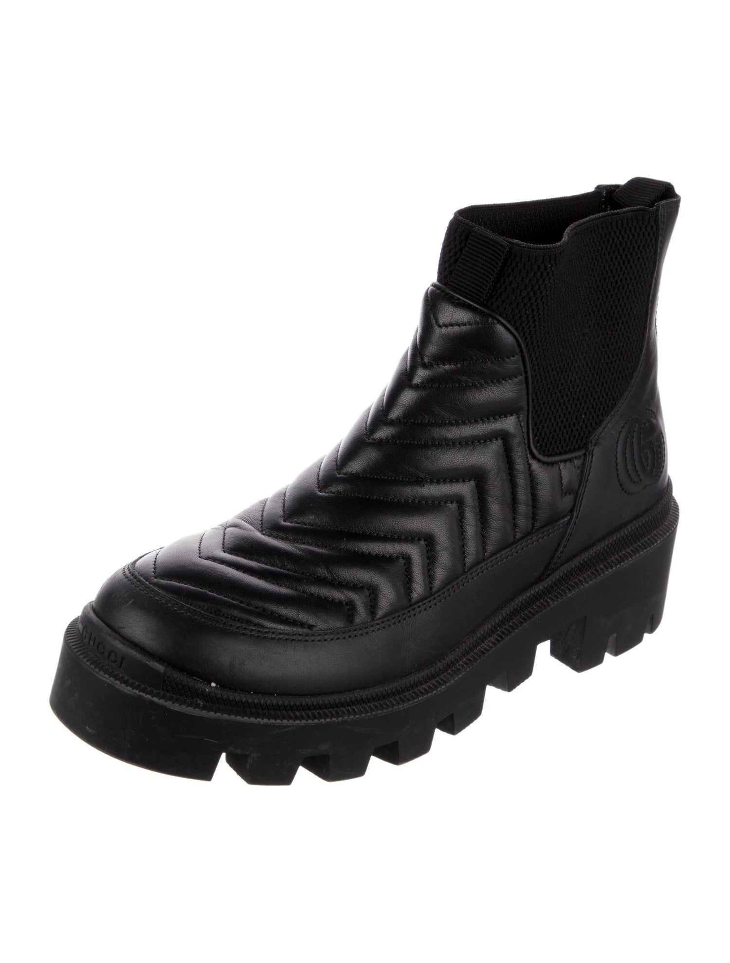 Gucci Double G Logo Leather Chelsea Boots