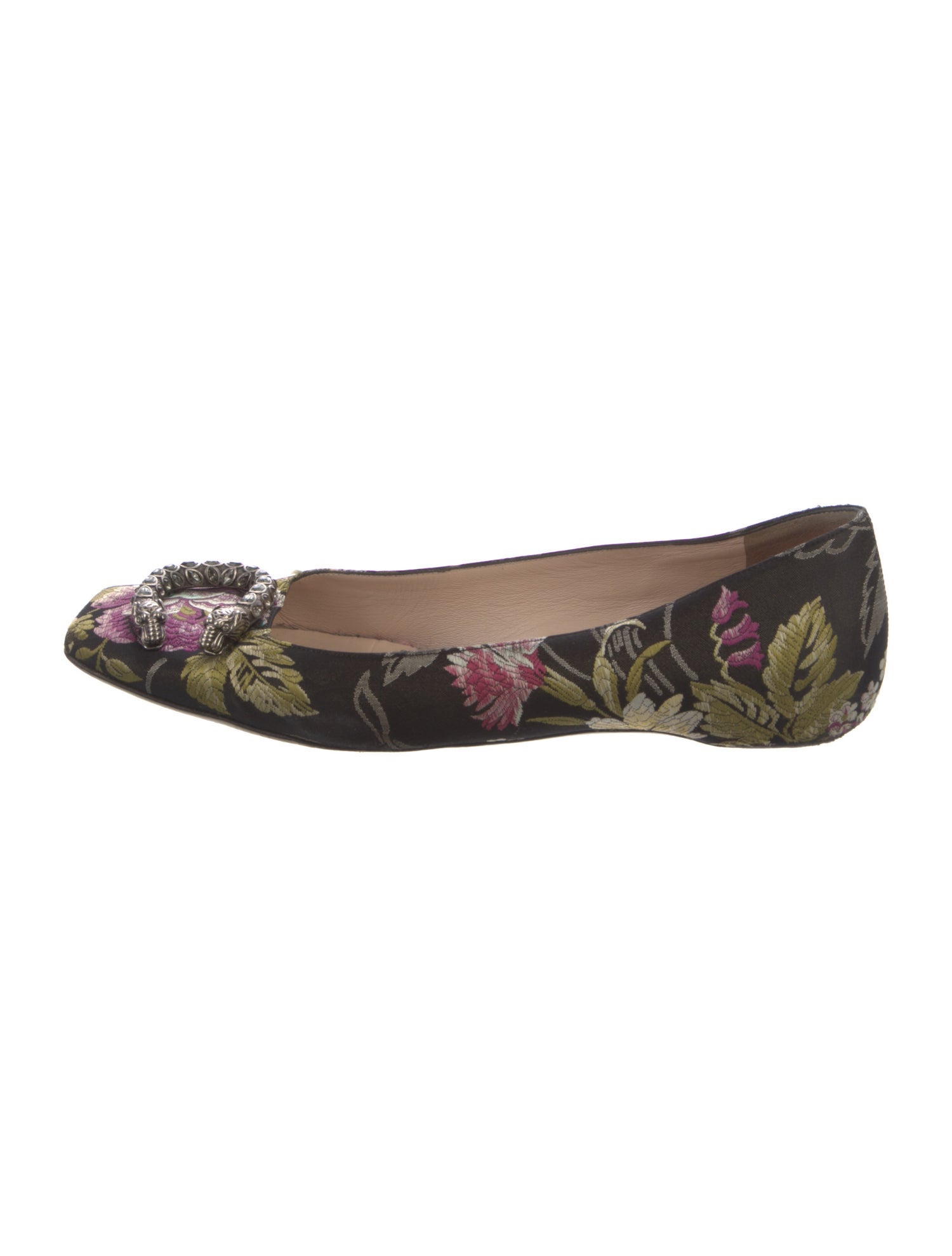 Gucci Dionysus Accent Floral Print Ballet Flats