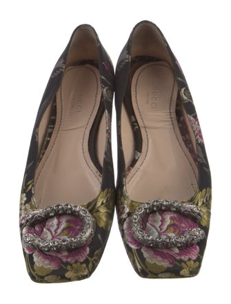 Gucci Dionysus Accent Floral Print Ballet Flats