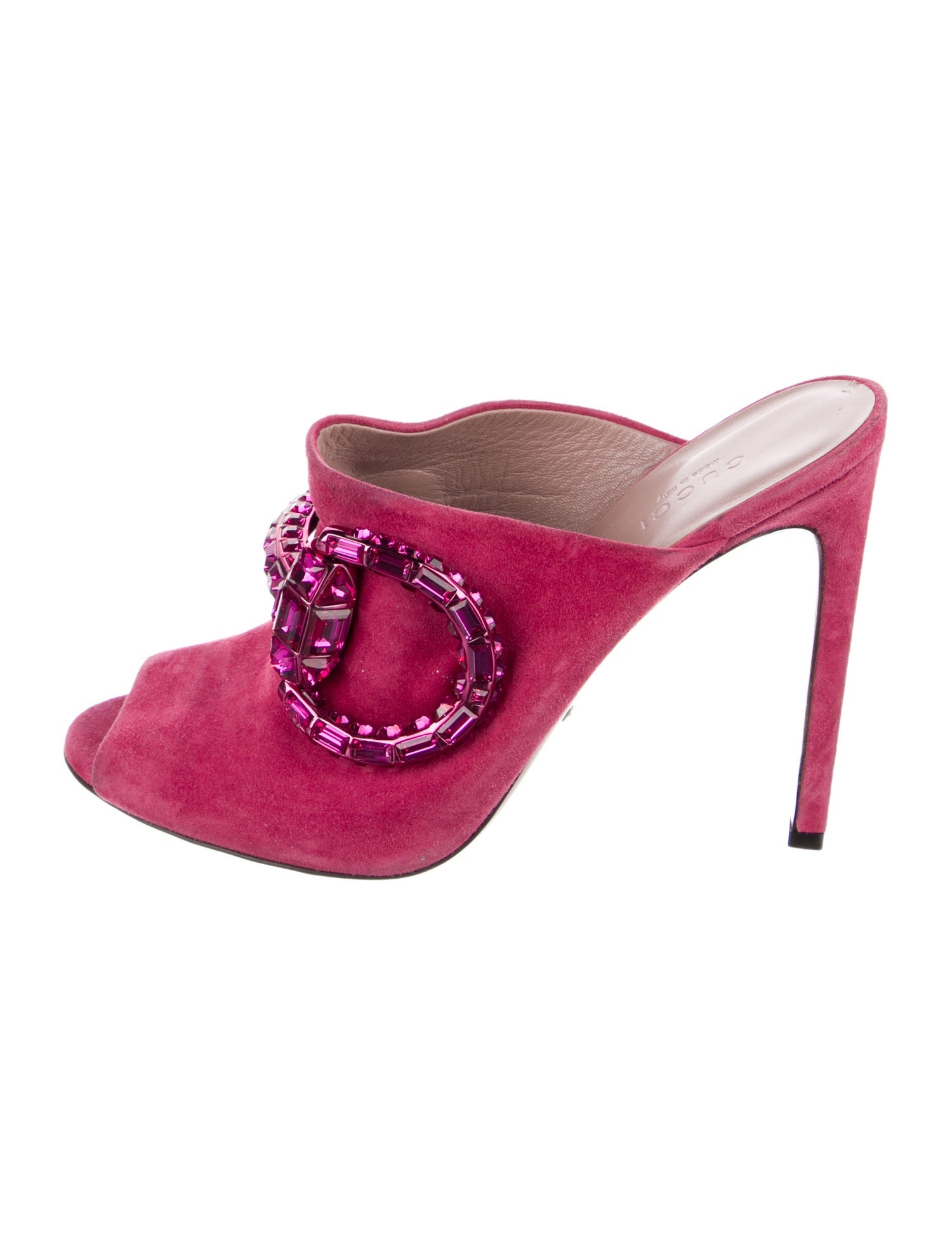 Gucci Hasler Horsebit Accent Suede Slides