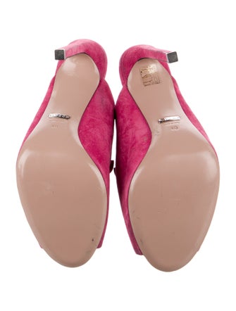 Gucci Hasler Horsebit Accent Suede Slides