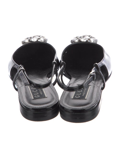 Gucci Double G Logo Patent Leather Slingback Flats