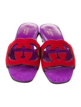 Gucci Interlocking G Logo Suede Slides