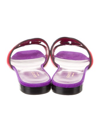 Gucci Interlocking G Logo Suede Slides