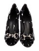 Gucci Horsebit Accent Satin Slingback Pumps