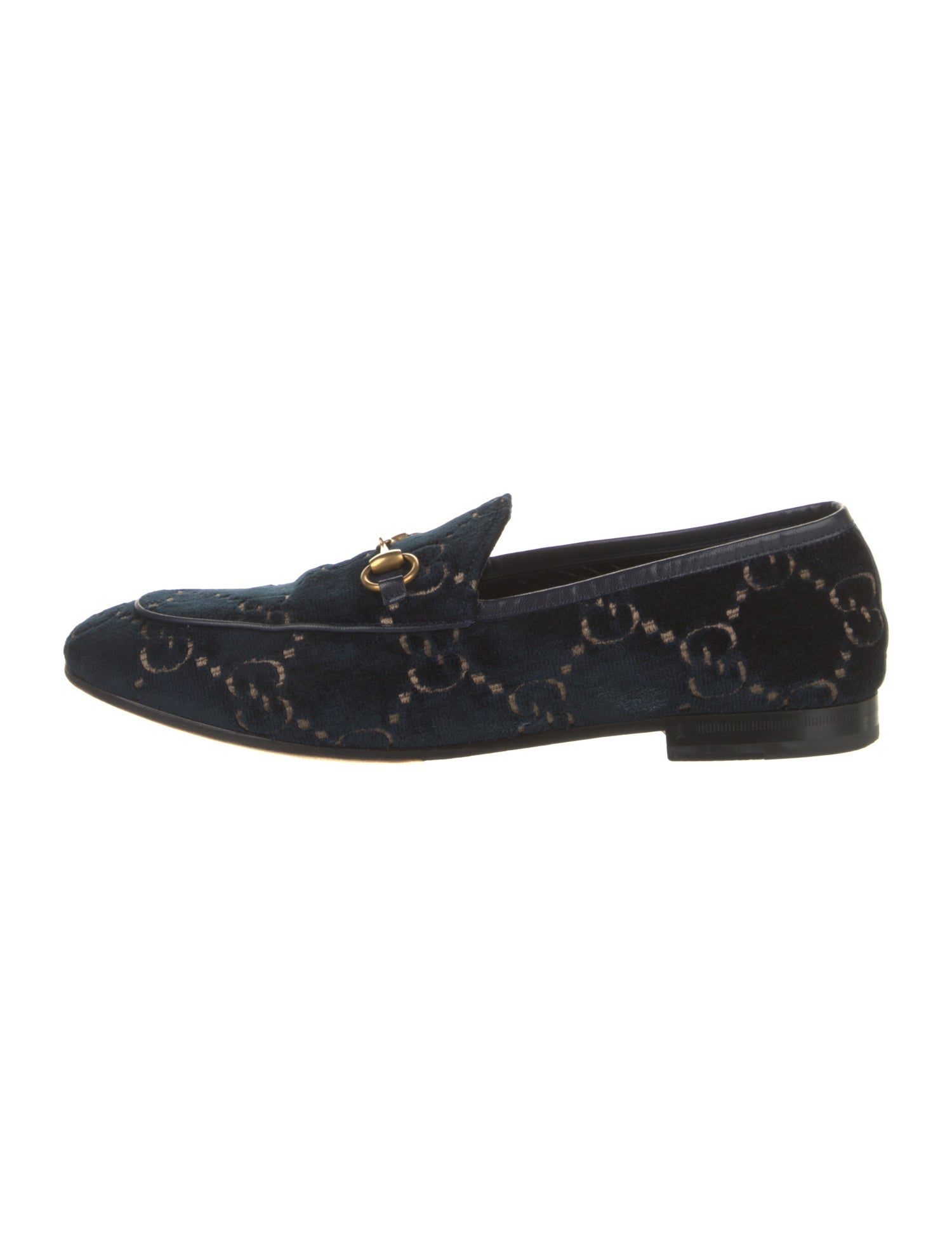 Gucci Horsebit Accent Velvet Loafers