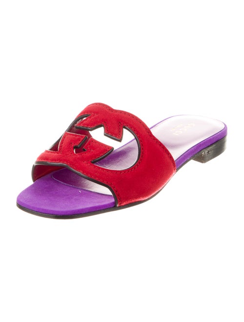 Gucci Suede Printed Slides