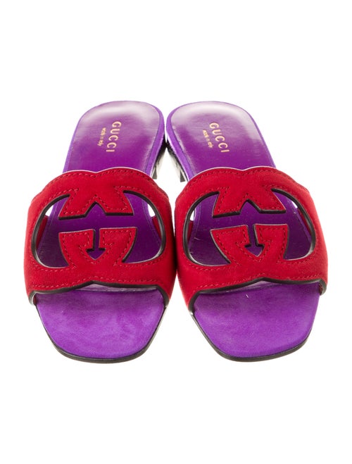 Gucci Suede Printed Slides