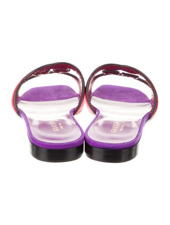 Gucci Suede Printed Slides