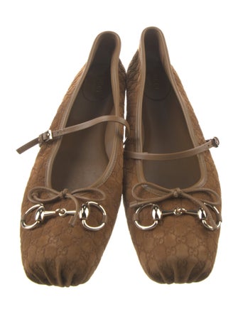 Gucci Horsebit Accent Suede Ballet Flats