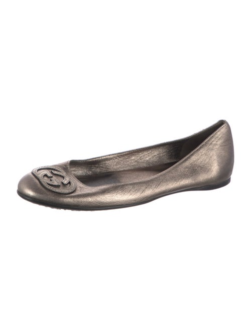 Gucci Interlocking G Logo Leather Ballet Flats