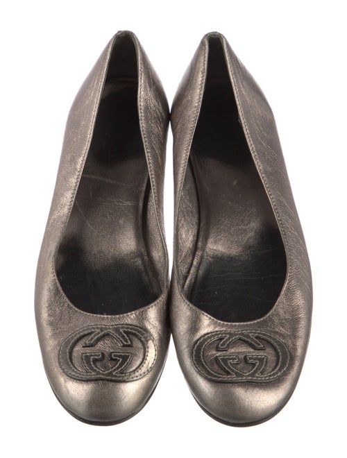 Gucci Interlocking G Logo Leather Ballet Flats