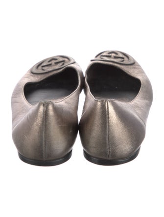 Gucci Interlocking G Logo Leather Ballet Flats