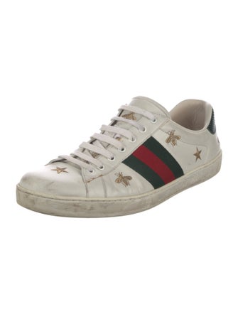 Gucci Web Accent Leather Sneakers