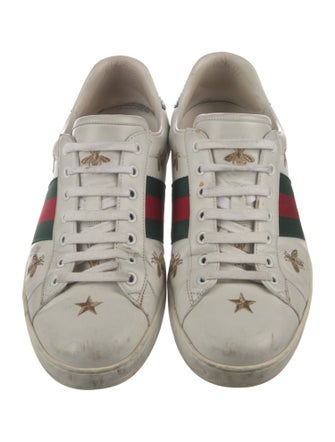 Gucci Web Accent Leather Sneakers