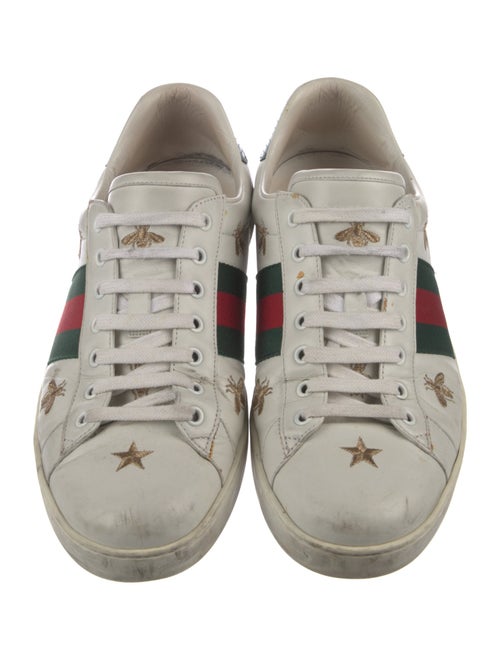 Gucci Web Accent Leather Sneakers