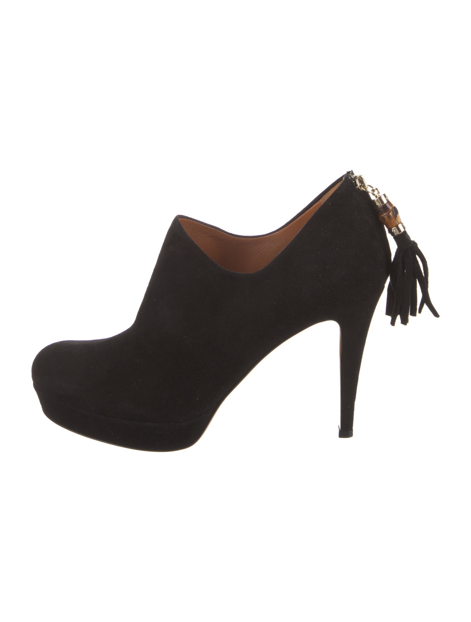 Gucci Bamboo Accent Suede Pumps