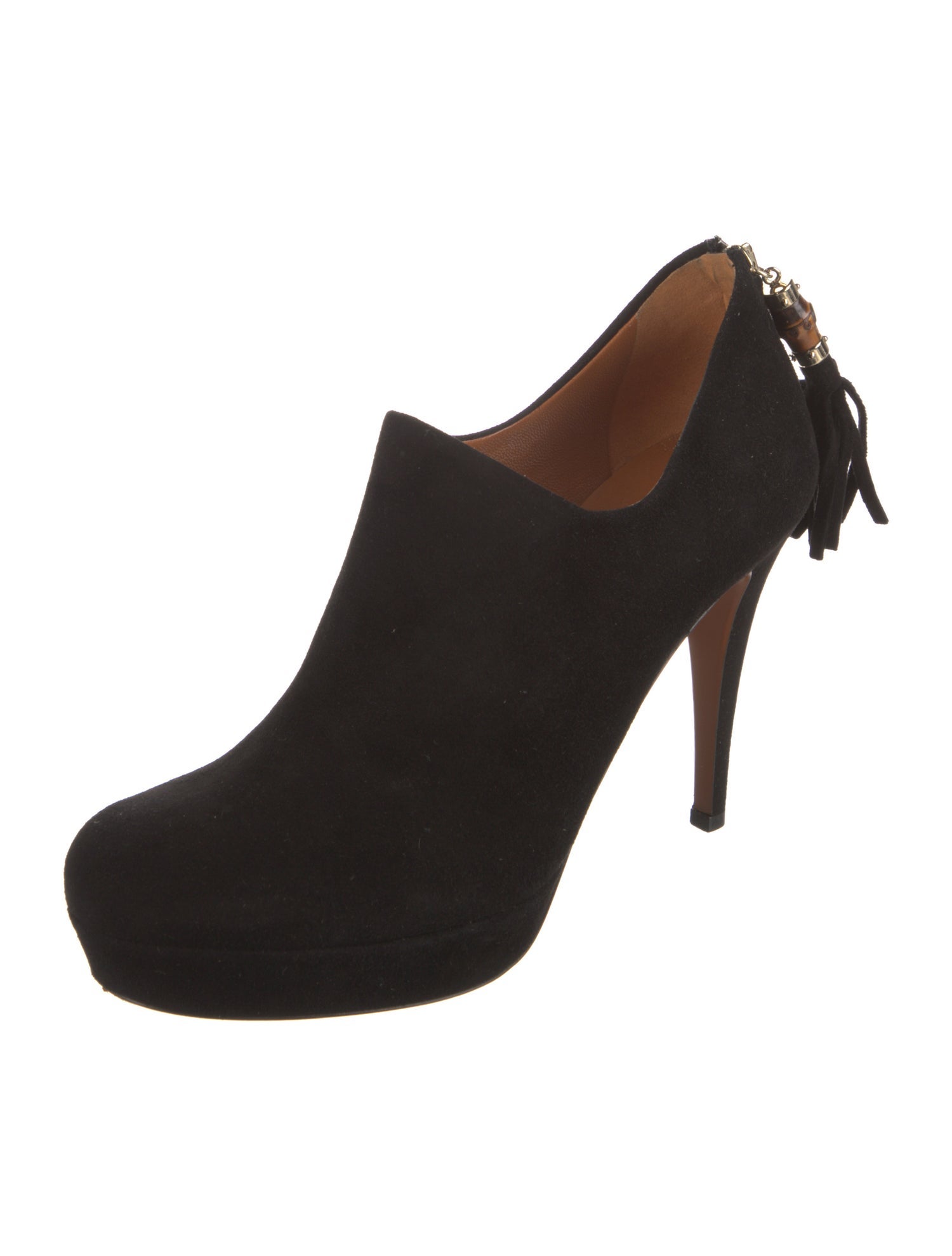 Gucci Bamboo Accent Suede Pumps