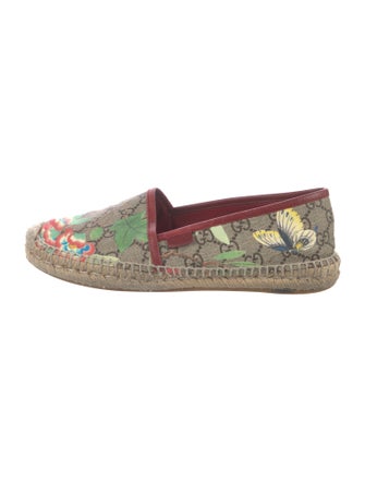 Gucci Flora Print Whipstitch Trim Espadrilles