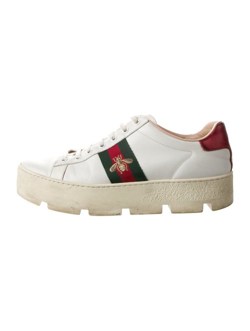 Gucci Web Accent Leather Sneakers