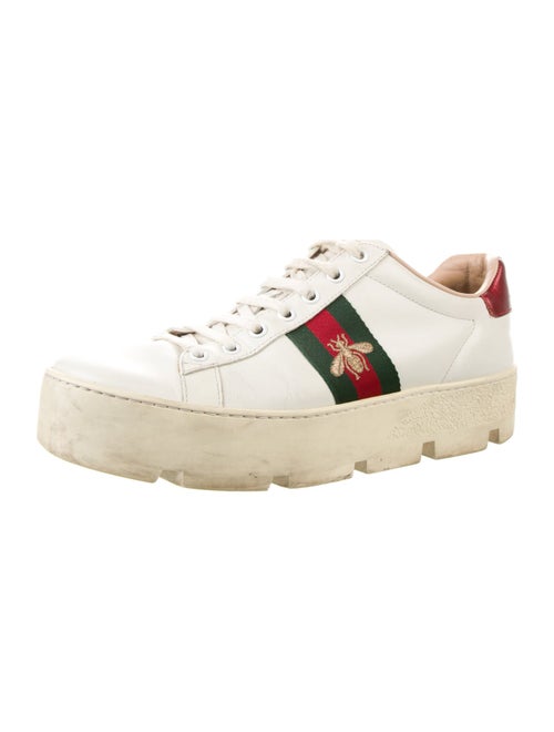 Gucci Web Accent Leather Sneakers