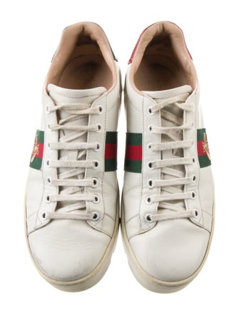 Gucci Web Accent Leather Sneakers