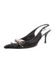 Gucci Chain-Link Accent Leather Slingback Pumps