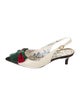 Gucci Web Accent Leather Slingback Pumps