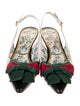 Gucci Web Accent Leather Slingback Pumps