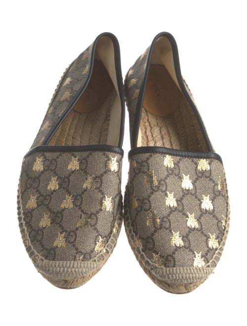Gucci GG Supreme Leather Trim Embellishment Espadrilles