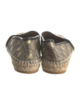 Gucci GG Supreme Leather Trim Embellishment Espadrilles