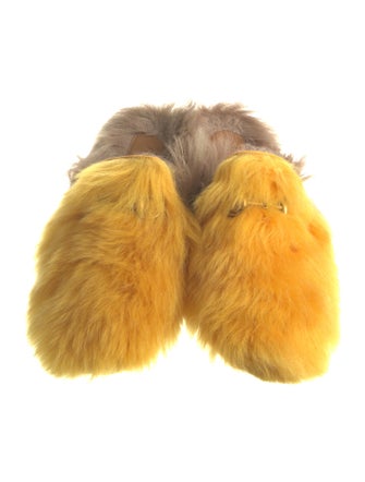 Gucci 1955 Horsebit Accent Fur Mules