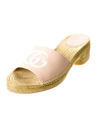 Gucci Double G Logo Leather Espadrilles