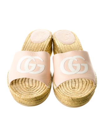 Gucci Double G Logo Leather Espadrilles