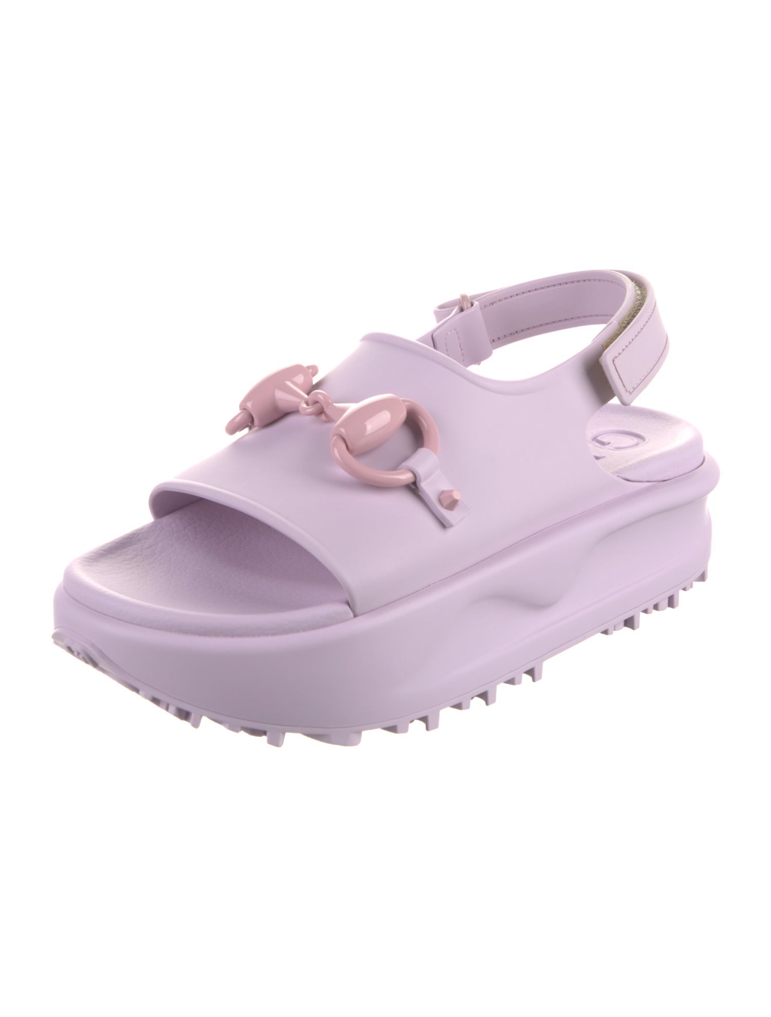 Gucci Horsebit Accent Rubber Slingback Sandals