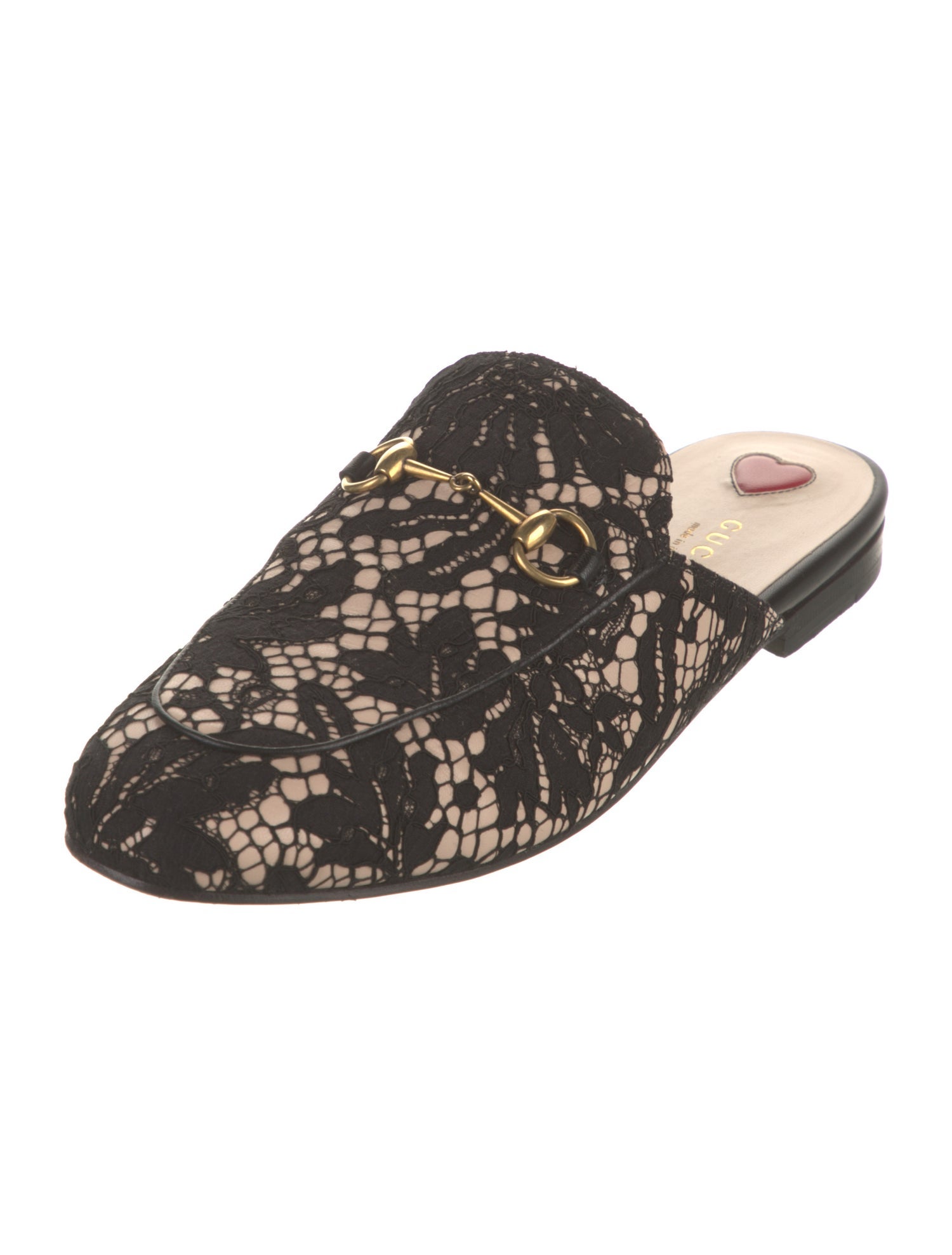 Gucci Horsebit Accent Lace Mules