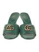 Gucci Double G Logo Leather Slides